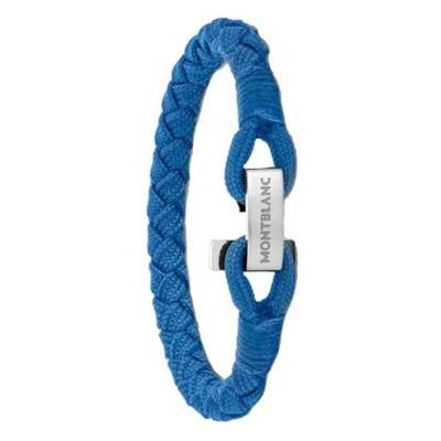 Bracelet T-Hook Nylon Bleu & Acier - MB130894, Longueur 17,5 cm à 18,5 cm - Montblanc