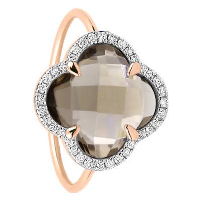 750/1000 Rose Gold, Smoky Quartz & Diamond Ring - Morganne Bello