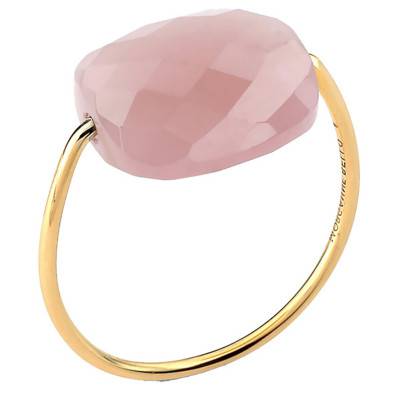 750/1000 Yellow Gold & Cushion Guava Quartz Ring - Morganne Bello
