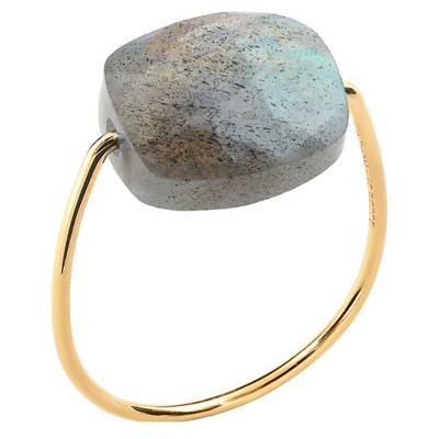 Yellow 750/1000 Gold & Cushion Labradorite Ring - Morganne Bello