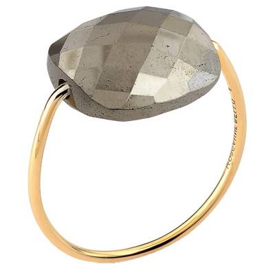 Yellow 750/1000 Gold & Cushion Pyrite Ring - Morganne Bello