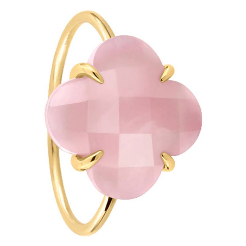 Yellow 750/1000 Gold & Guava Quartz Victoria Clover Ring - Morganne Bello
