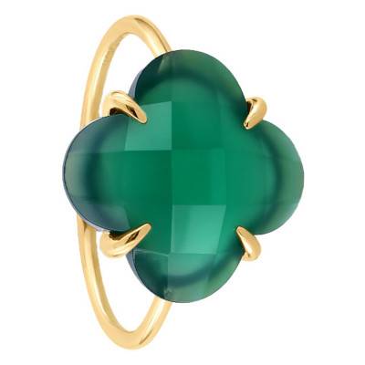 Bague Victoria Agate Verte & Or Jaune - Morganne Bello