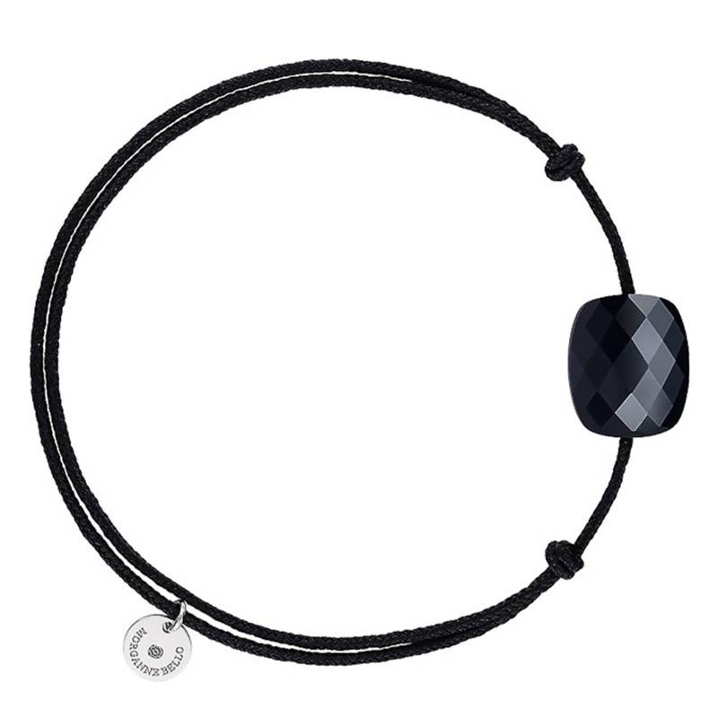 Black Cord & Cushion Onyx Bracelet - Morganne Bello