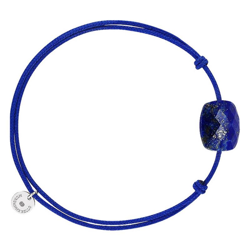 Royal Blue Cord & Lapis Lazuli Cushion Bracelet, Adjustable - Morganne Bello
