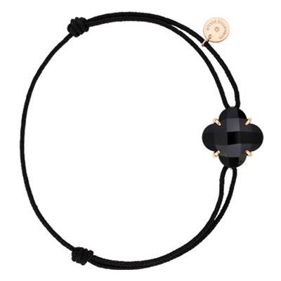 Bracelet Victoria Cordon Noir Onyx & Or Rose - Morganne Bello