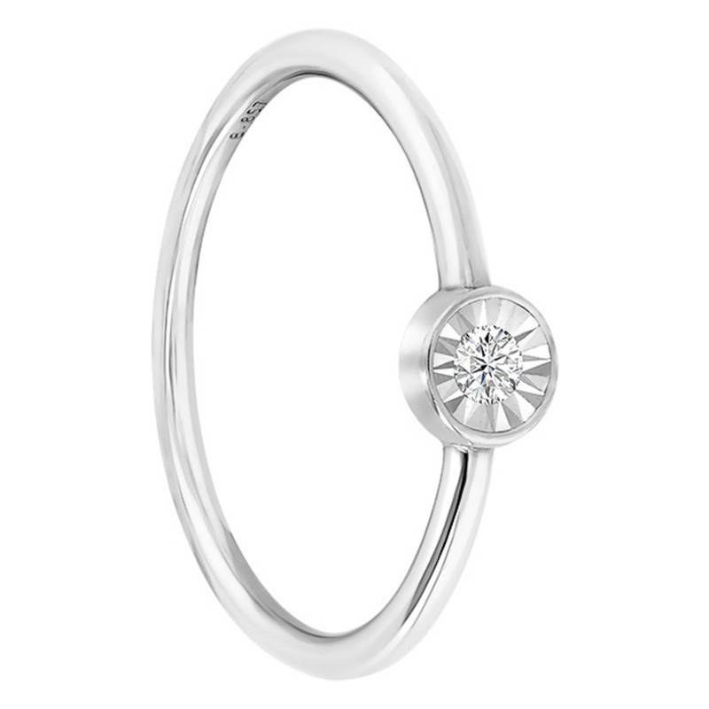 750 White Gold and 925 Silver Solitaire Ring & Diamond - My Little Diamond