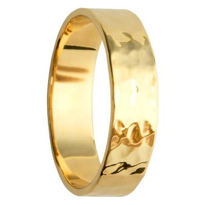 Bague Ruban Martelée Plaqué Or Jaune - Naïades