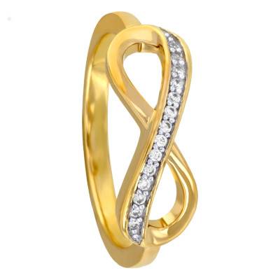 Bague Infini Oxyde de Zirconium, Plaqué Or - Naïades