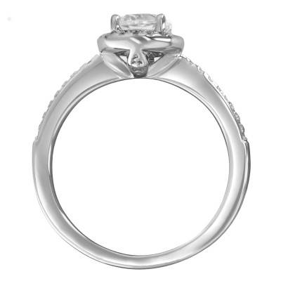 Bague Halo Oxyde de Zirconium, Argent 925 Rhodié - Naïades