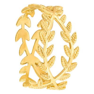 Bague feuilles plaqué or - Naïades