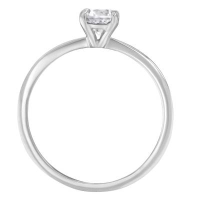 925 Rhodium-Plated Silver & Cubic Zirconia Solitaire Ring - Naïades