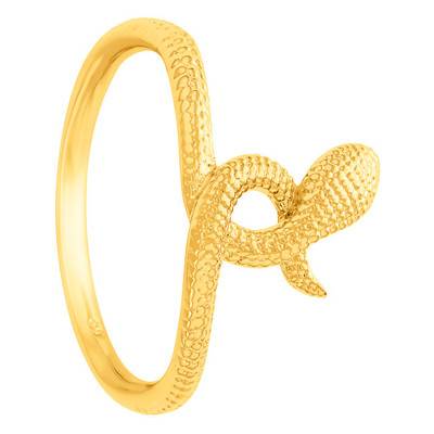 Bague tête de serpent plaqué or - Naïades