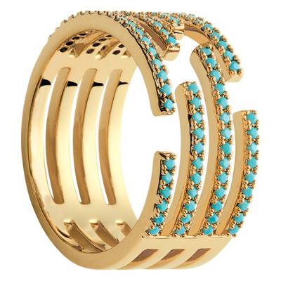 Bague Firuze Turquoise Plaqué Or - Naïades