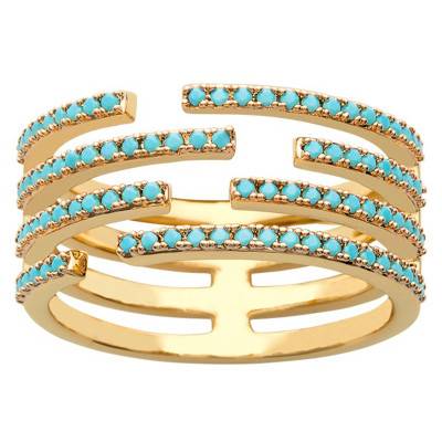 Bague Firuze Turquoise Plaqué Or - Naïades