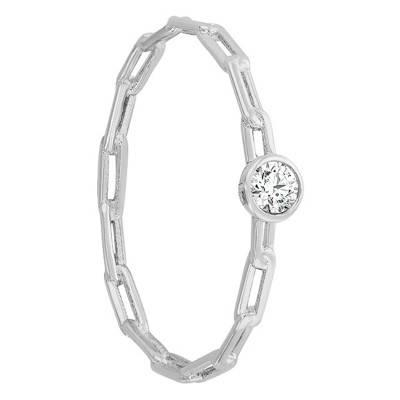 Bague Maille & Oxyde de Zirconium, Argent 925 - Naïades