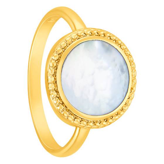 Bague ronde nacre plaqué or Naïades Ocarat