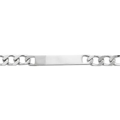 Figaro Chain ID Bracelet in Silver, Length 22 cm, Width 9 mm - Naïades