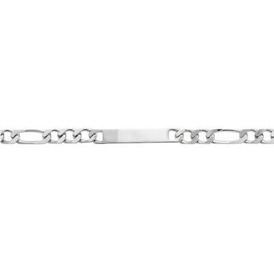 Figaro Chain ID Bracelet in Silver, Length 22 cm, Width 9 mm - Naïades