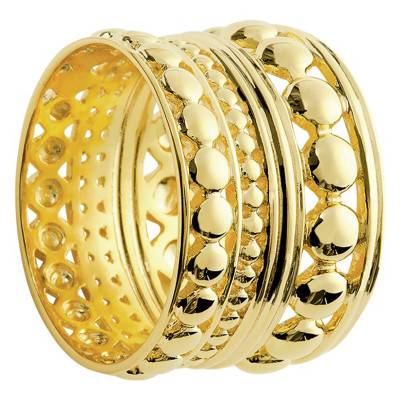 Bague Maya Grand Modèle Plaqué Or Jaune - Naïades