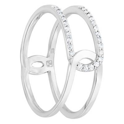 Bague argent rhodié & oxyde de zirconium - Naïades