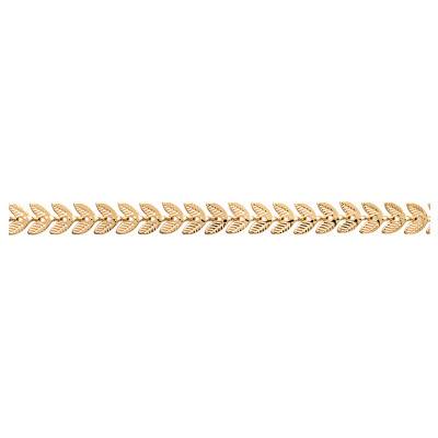 Bracelet Feuilles de Laurier Plaqué Or Jaune, Longueur 18 cm - Naïades