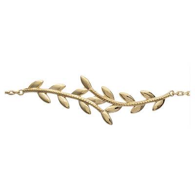 Yellow Gold-Plated Double Laurel Bracelet - Naïades