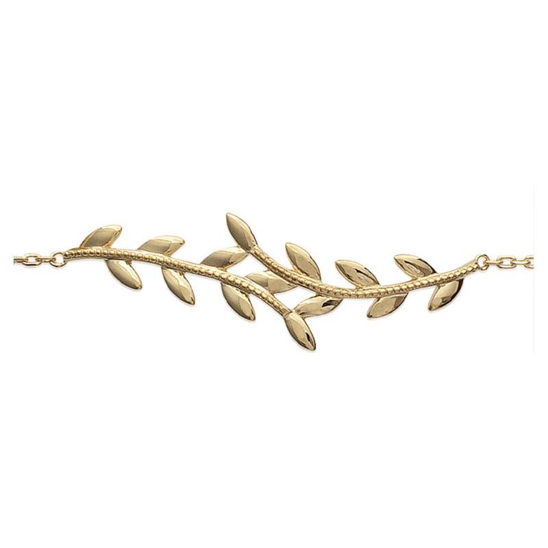 Yellow Gold-Plated Double Laurel Bracelet - Naïades