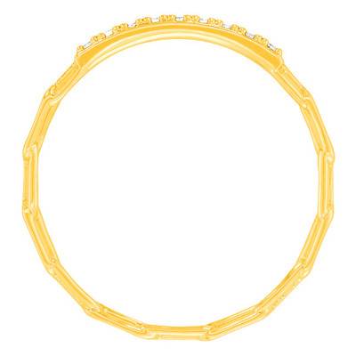 Bague Chaîne & Oxyde de Zirconium, Plaqué Or - Naïades