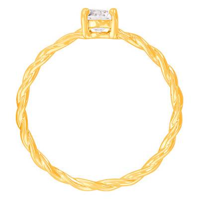 Bague Torsadée Plaqué Or & Oxyde de Zirconium - Naïades