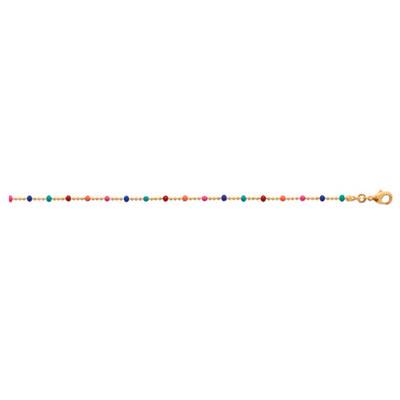 Bracelet Multicolore en Laiton Plaqué Or 750, Longueur 18 cm - Naïades