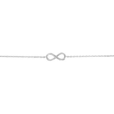 925 Silver Infinity Motif Bracelet, Length 18 cm, Width 1,30 mm - Naïades