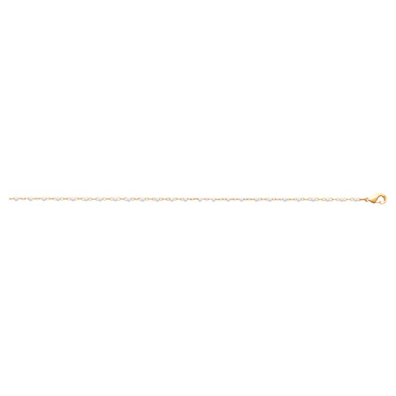 White Miyuki Pearl 750 Yellow Gold-Plated Bracelet, 18 cm - Naïades