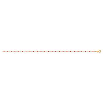 Red Miyuki Pearl 750 Yellow Gold-Plated Bracelet, 18 cm - Naïades