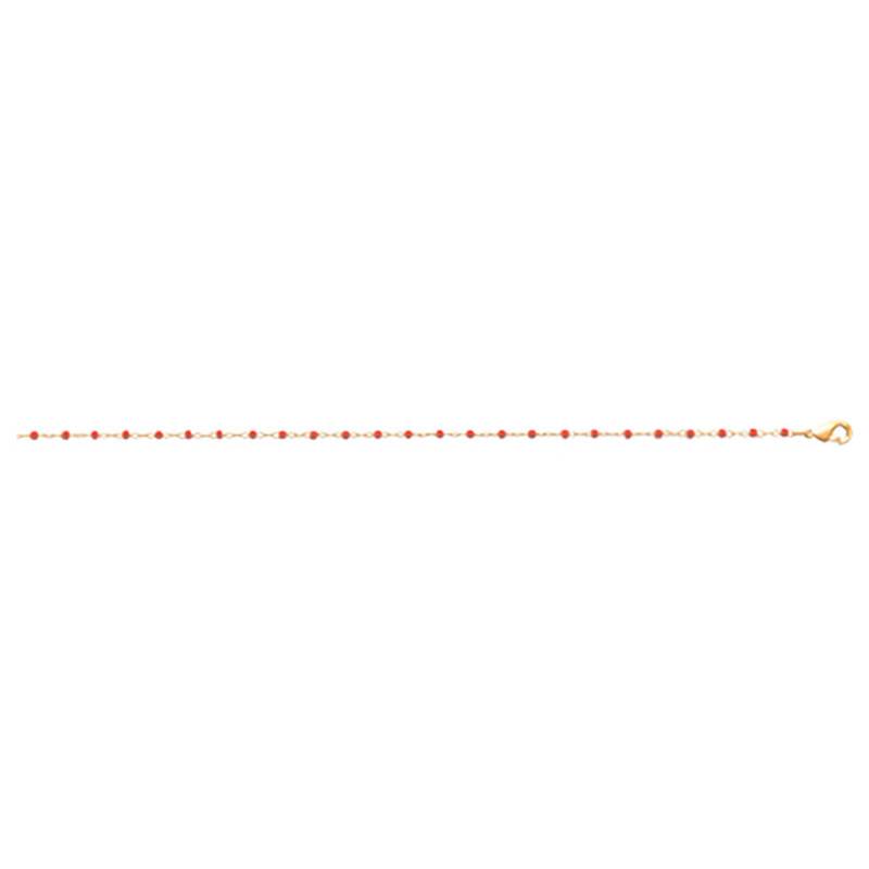Red Miyuki Pearl 750 Yellow Gold-Plated Bracelet, 18 cm - Naïades