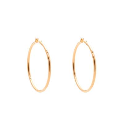 750/1000 Gold-Plated Thick Hoop Earrings, Diameter 60 mm - Naïades