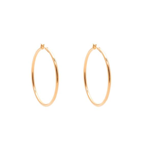 Créoles En Plaqué Or 18 Carats - Motif Chaîne Diamètre 2,5 Cm | Bijou élégant | Neuf Avec étiquettes