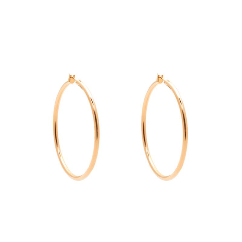 750/1000 Gold-Plated Thick Hoop Earrings, Diameter 60 mm - Naïades