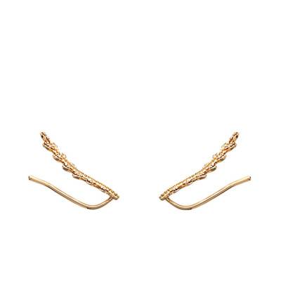 Boucles d'oreilles montantes feuilles plaqué or - Naïades