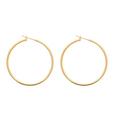 Boucles d'oreilles Créoles en Laiton Plaqué Or 750, Diamètre 40 mm - Naïades