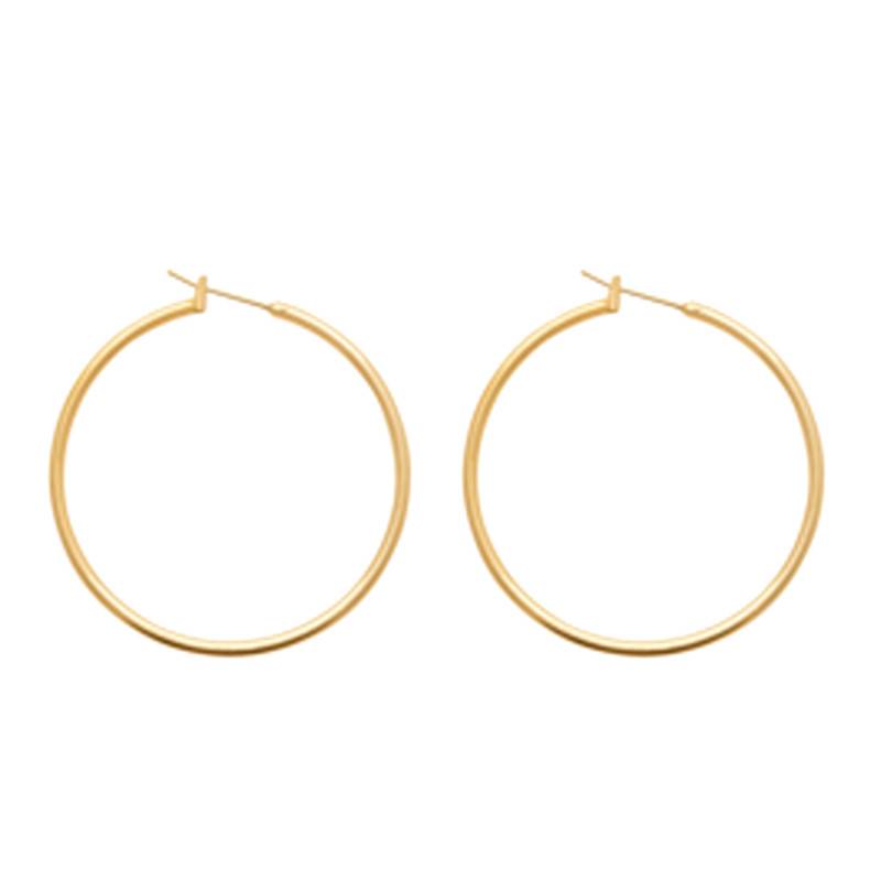 750 Gold-Plated Brass Hoop Earrings, 40 mm Diameter - Naïades
