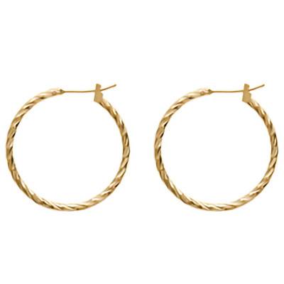 750/1000 Gold-Plated Twisted Hoop Earrings - Naïades