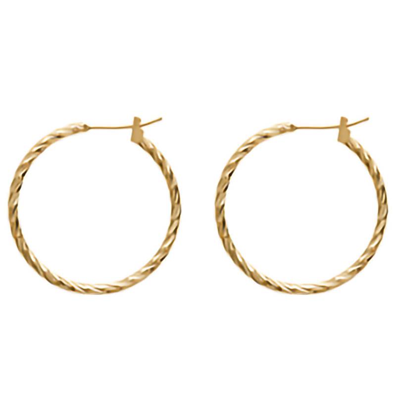 750/1000 Gold-Plated Twisted Hoop Earrings - Naïades