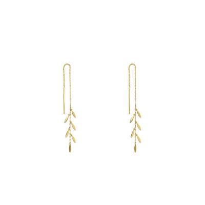Boucles d'Oreilles Pendantes Grains Plaqué Or Jaune - Naïades