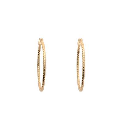 Gold-Plated Diamond-Effect Hoop Earrings, 30 mm or 50 mm Diameter - Naïades