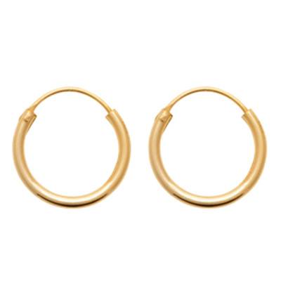 Yellow Gold-Plated 750 Thick Hoop Earrings, 16 mm Diameter - Naïades