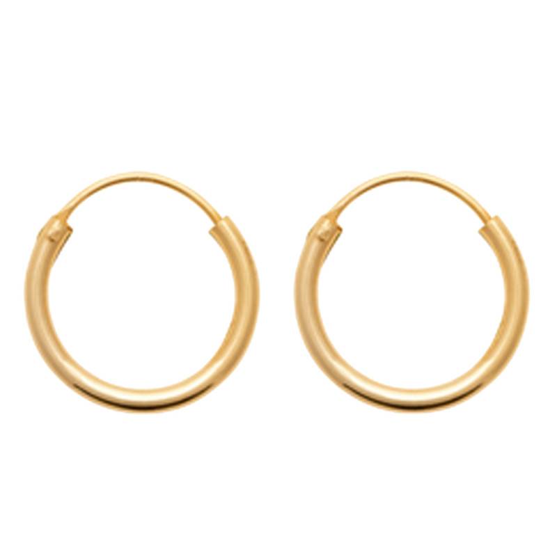 Yellow Gold-Plated 750 Thick Hoop Earrings, 16 mm Diameter - Naïades
