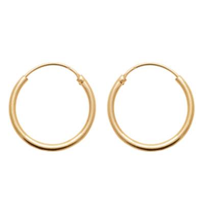 Yellow Gold-Plated 750 Hoop Earrings, 20 mm Diameter - Naïades