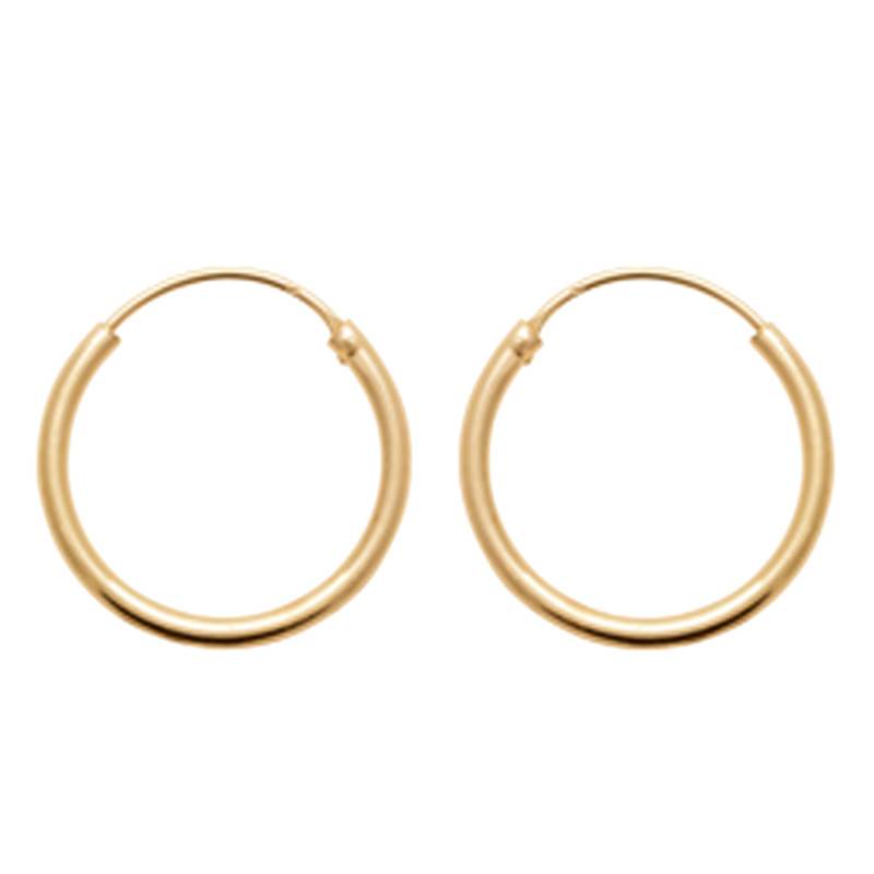 Yellow Gold-Plated 750 Hoop Earrings, 20 mm Diameter - Naïades