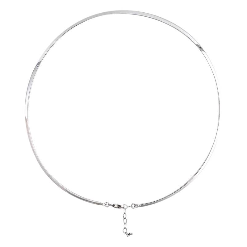 925 Silver Adjustable Length Torque Necklace - Una Storia